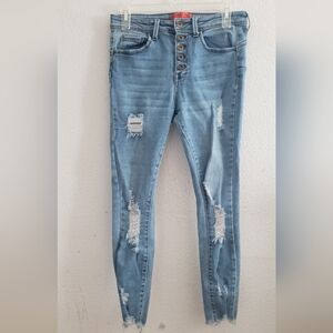 Distressed Blue Women Jeans